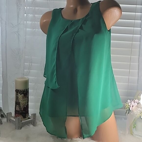 1663 FOREVER 21 Green Top Size Small - Picture 2 of 7